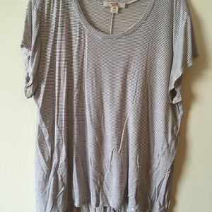 Cream Striped XXL Flowy T